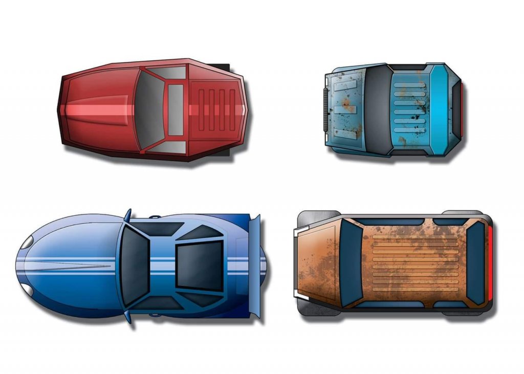 Cyberpunk 2020 - Net - Flavor - Paper Mini Vehicles by Francella