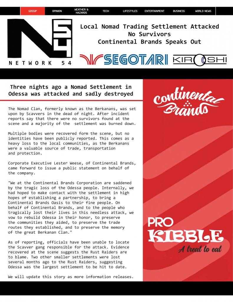 Cyberpunk RED - Net - Flavor - Screamsheet N54 by Twiggdrasil