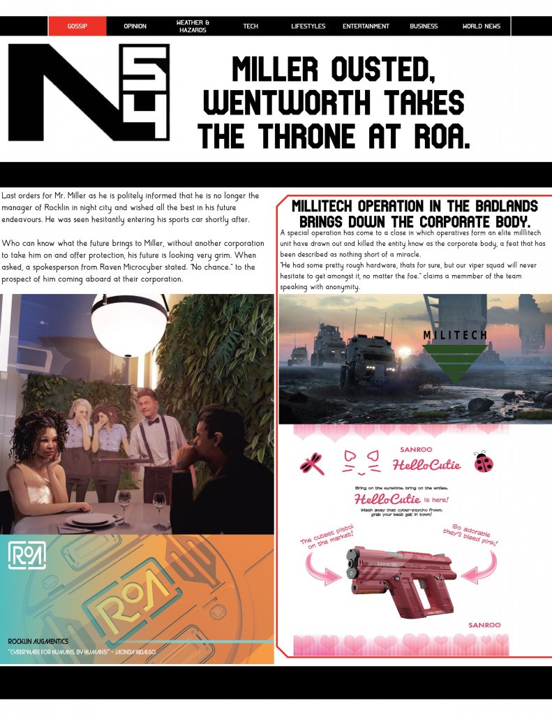 Cyberpunk RED - Net - Flavor - Screamsheet NCT (Fina) by lawrence4932l