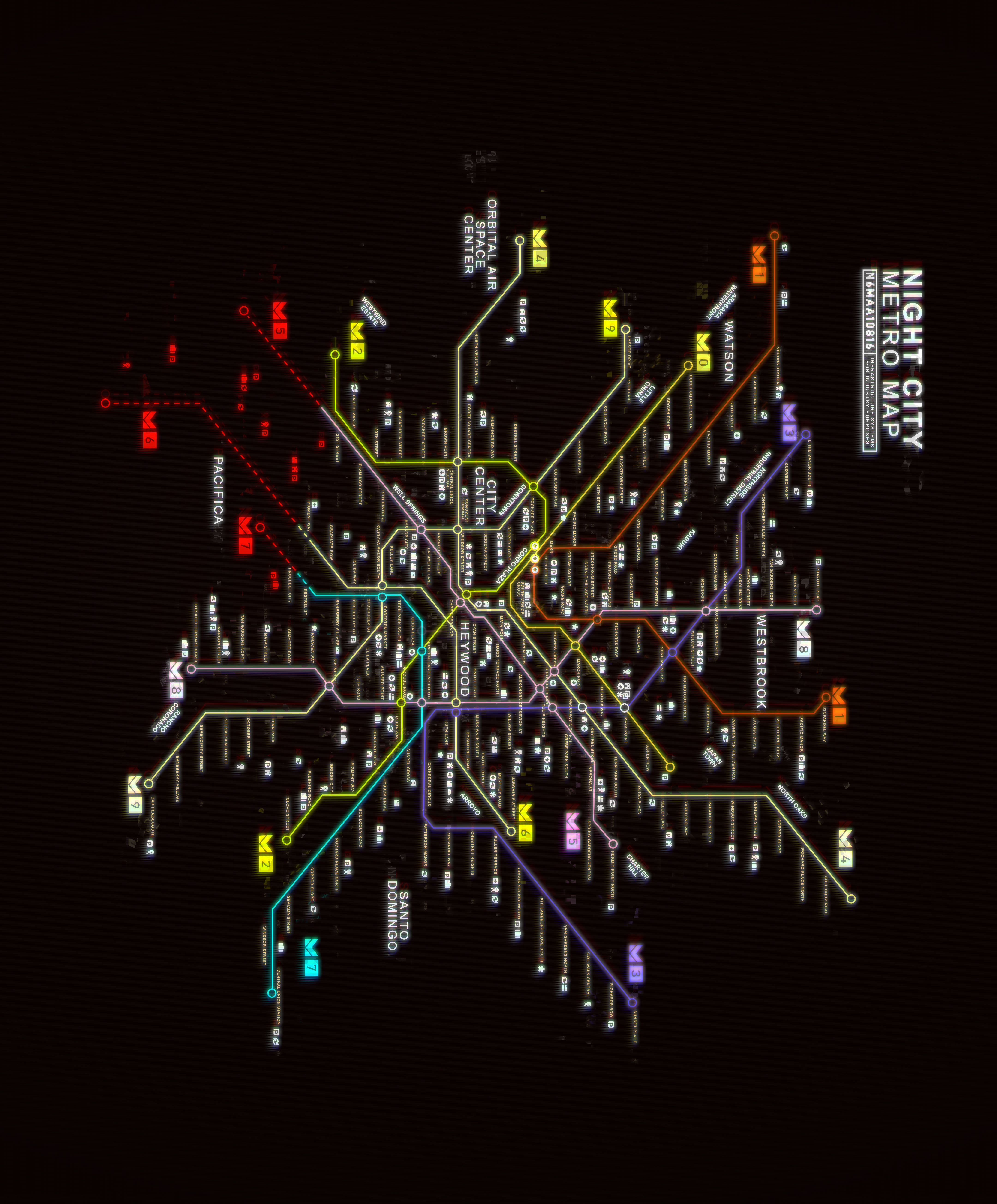 Cyberpunk 2077 - Map - Matro Subway Map