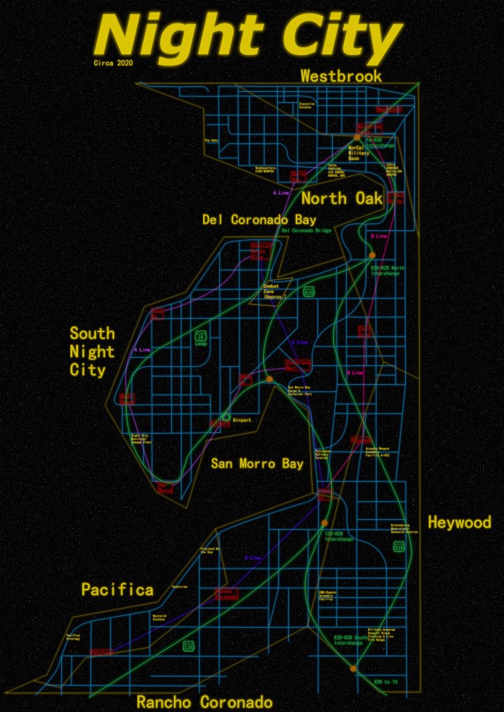 Cyberpunk 2020 - Net - Places - Night City Complete Map by jkruse05