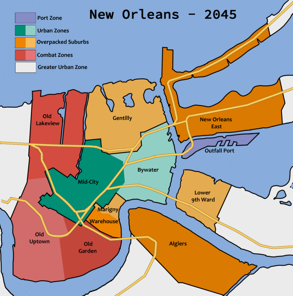 Cyberpunk RED - Net - Map - New Orleans 2045 by Deli-Ops
