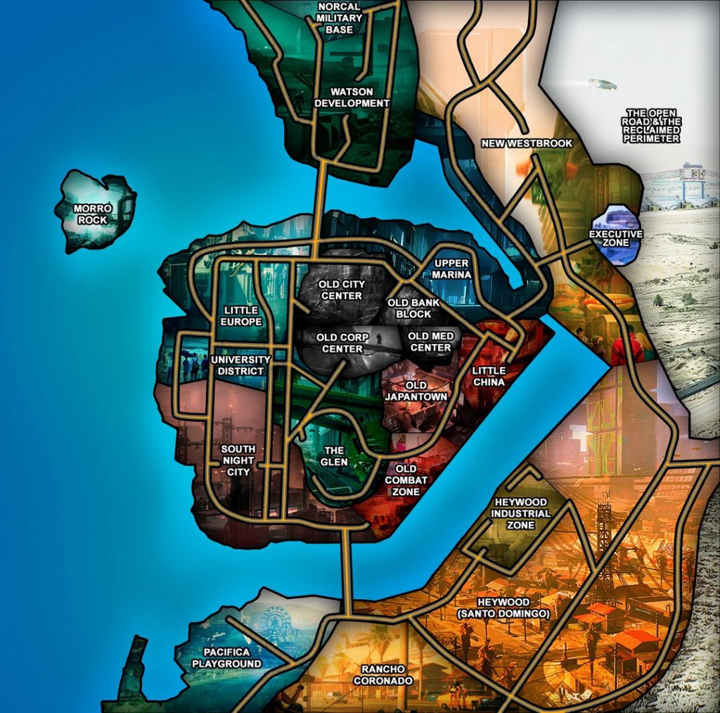 Cyberpunk RED - Net - Map - Night City by Acerosaurus