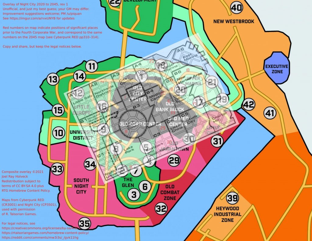 Cyberpunk RED - Net - Places - 2020-2056 Map Overlay by Piquan